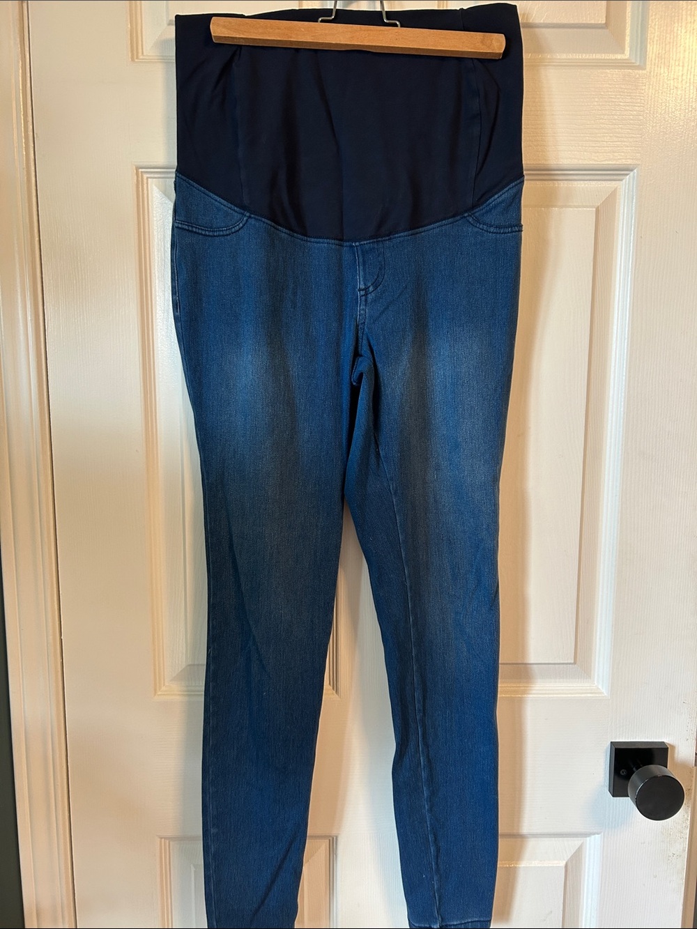 Paisley Sky Navy & Dark Blue Maternity Jeggings